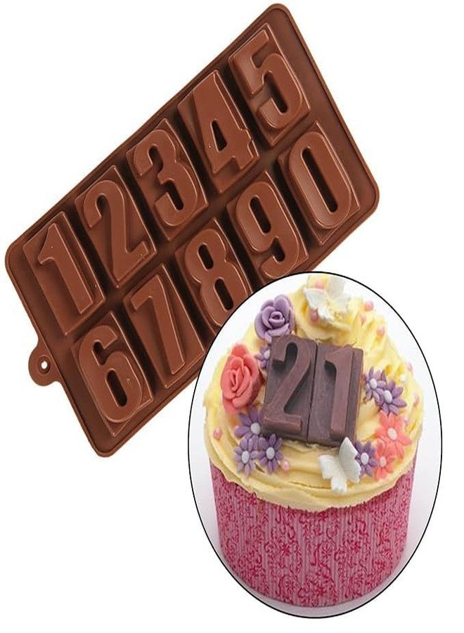 NEKIFACE Silicone Chocolate Moulds Set of 2 | 0 to 9 Number Shape Candy Molds for Chocolate, Jelly, Gummies | Flexible, Non-Stick, Reusable Baking Trays | Mini Silicone Molds for DIY Sweets - Image 2