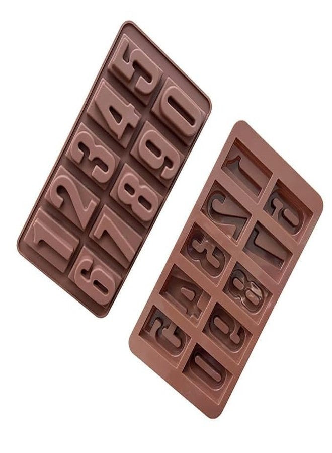 NEKIFACE Silicone Chocolate Moulds Set of 2 | 0 to 9 Number Shape Candy Molds for Chocolate, Jelly, Gummies | Flexible, Non-Stick, Reusable Baking Trays | Mini Silicone Molds for DIY Sweets - Image 1