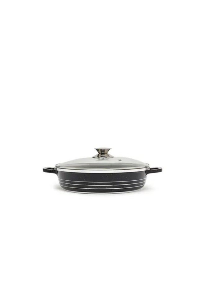 Dessini Regina Non-Stick Shallow Casserole 36 cm Black/Clear - Image 2