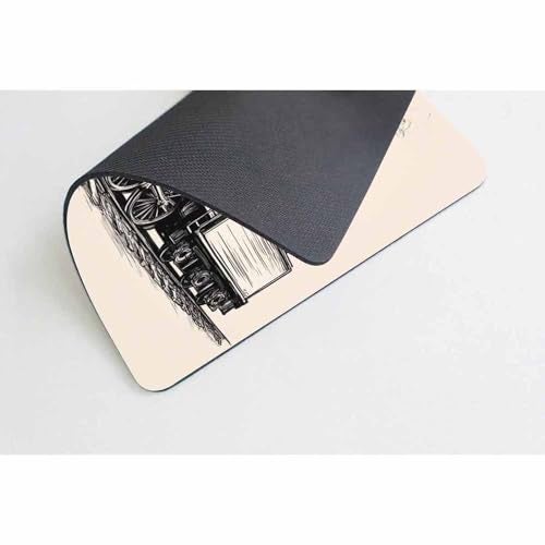 Mugod Train Mouse Pad Steam Locomotive Transport Railroad Railway Trip Vintage Grey Mouse Mat Non-Slip Rubber Base Mousepad for Computer Laptop PC Gaming Working Office & Home 9.5x7.9 Inch - Image 3