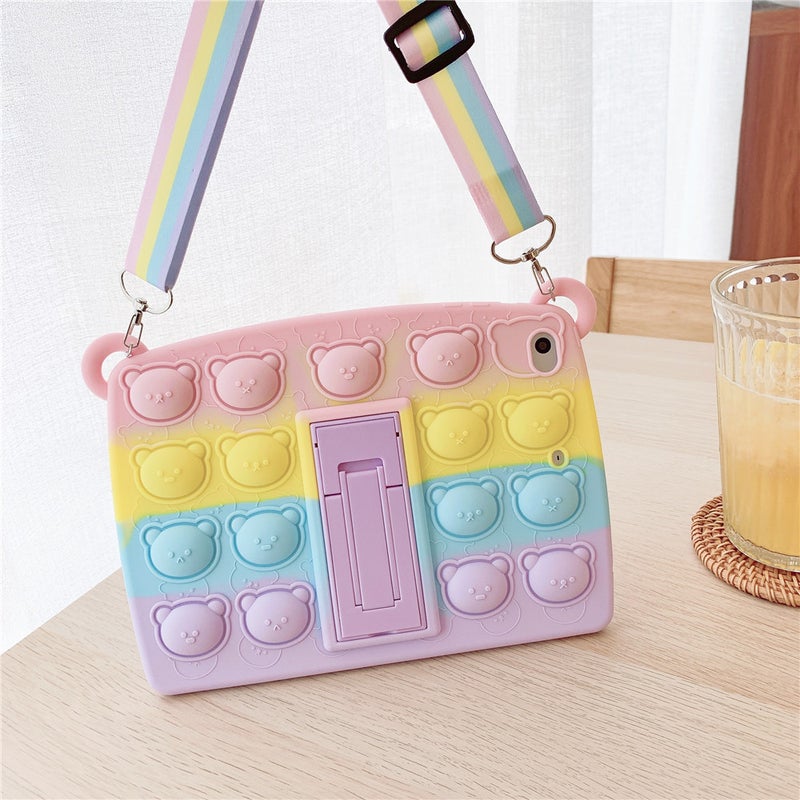 For iPad Pro 11 inch pen bad rainbow bubble Bear Flat set rodent pioneer soft silicone shell spot - Image 2