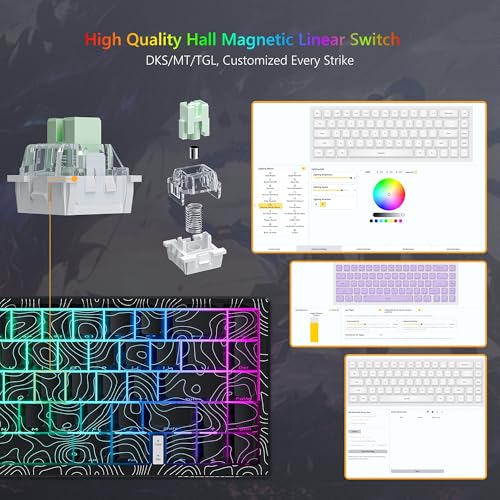 Womier M68 HE V2 Rapid Trigger Keyboard 60% Percent, Hall Effect Topographic Gaming Keyboard, Wired RGB Custom Mechanical Key Board with Magnetic Switch, PBT Keycaps for Mac/Win (Black) - Image 3