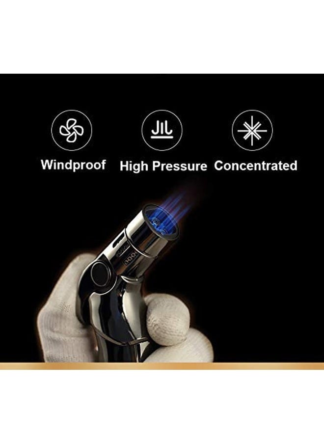 Lucky Jobon Windproof Torch Lighter 4-Jet Flame Adjustable (Butane Gas Not Included) for Bakhoor , Candle, Cooking, Camping, Baking, BBQ()  - Image 4