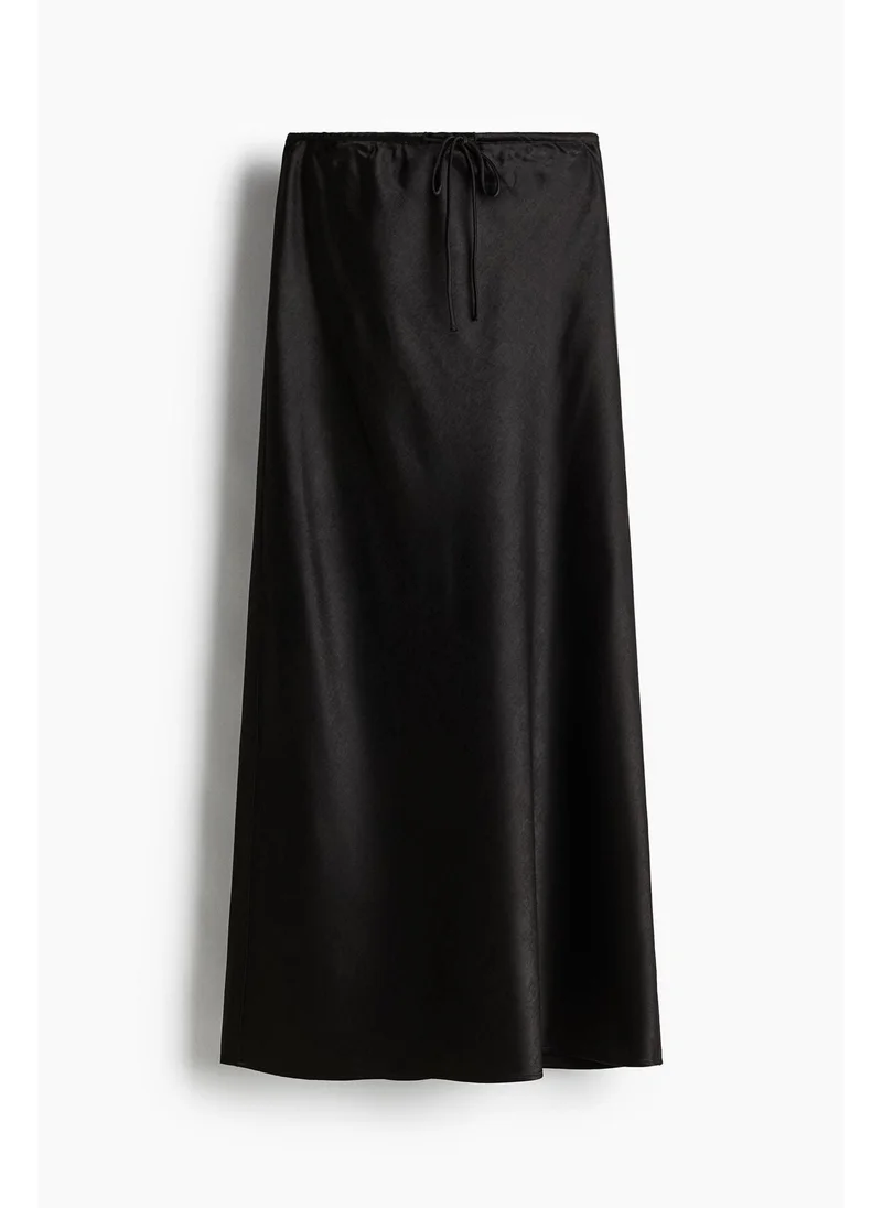 H&M Satin drawstring skirt