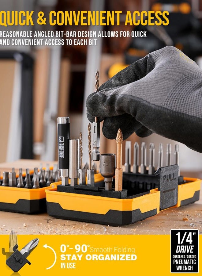 TGFTGF 42PCS S2 Steel Screwdriver Bit Set, Magnetic Drill Bit Set, includes PH, PZ, SQ, SL, Hex, Torx Security Bit Set, and Nut Bit, with Carbide Burr, 1/4” Hex Extension Bit Holder, Upgraded Version - Image 4