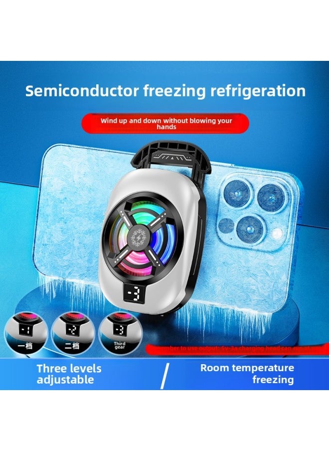 Generic 2025 Explosions TL16 Mobile Phone Radiator Back Clip Semiconductor Icing Live Broadcast Artifact Cooling Ultra Quiet-Color:White  - Image 5