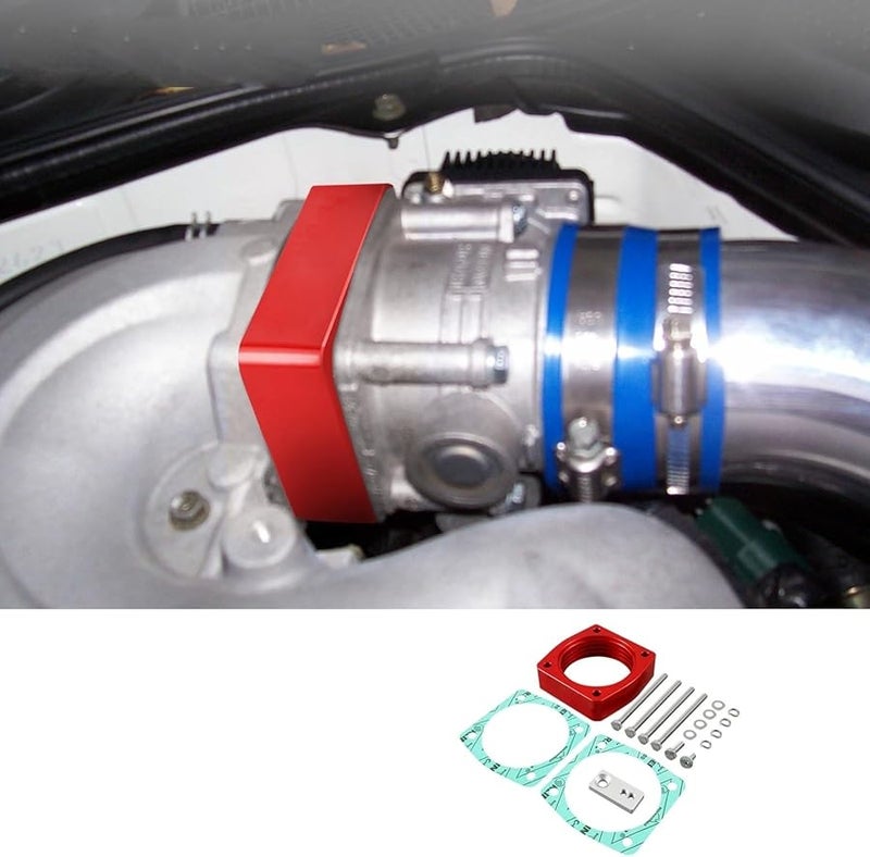 Blue CNC Modified Throttle Body Spacer Kit For Nissan Altima Maxima 350Z Engine - Image 3