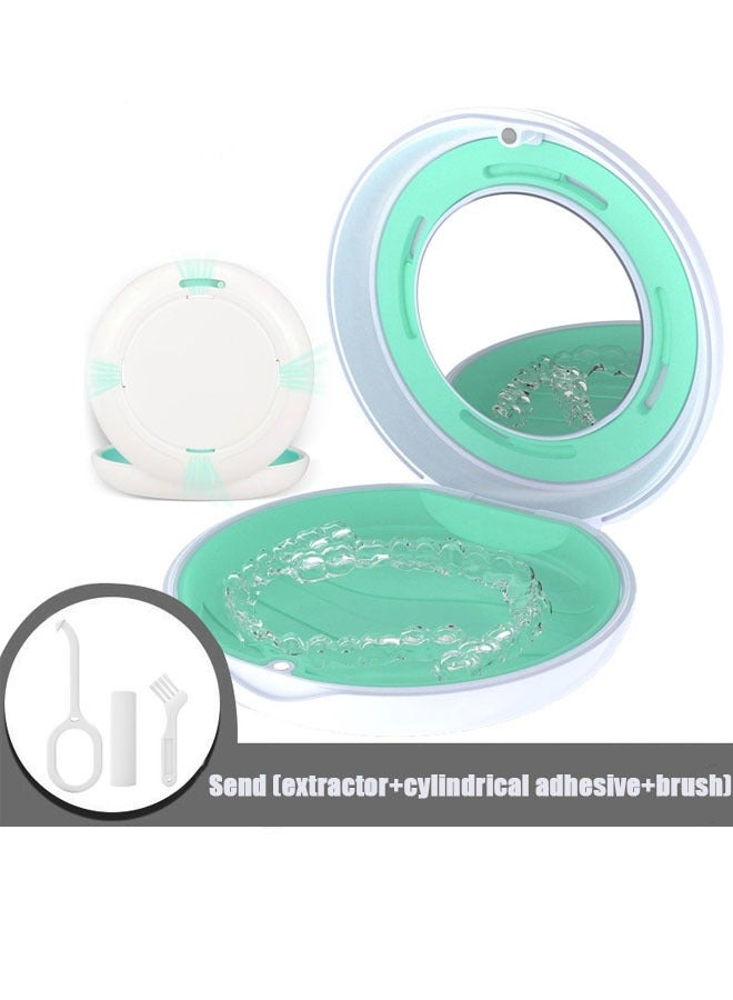 ZVEV Braces Storage Box Orthodontic Retainer Bracket Box Portable Denture Storage Box with Mirror - Image 1