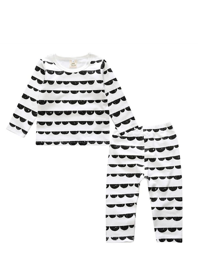 KIDS TALES - Children's Pajama Set In Children's Underpants Baby Belly Care Home Wear Black - Image 1