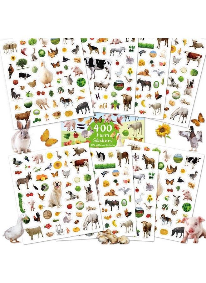 Fancy Land - Farm Stickers For Kids 400 Barnyard Animal Assortment 8 Sheets - Image 1
