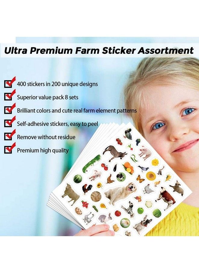 Fancy Land - Farm Stickers For Kids 400 Barnyard Animal Assortment 8 Sheets - Image 1