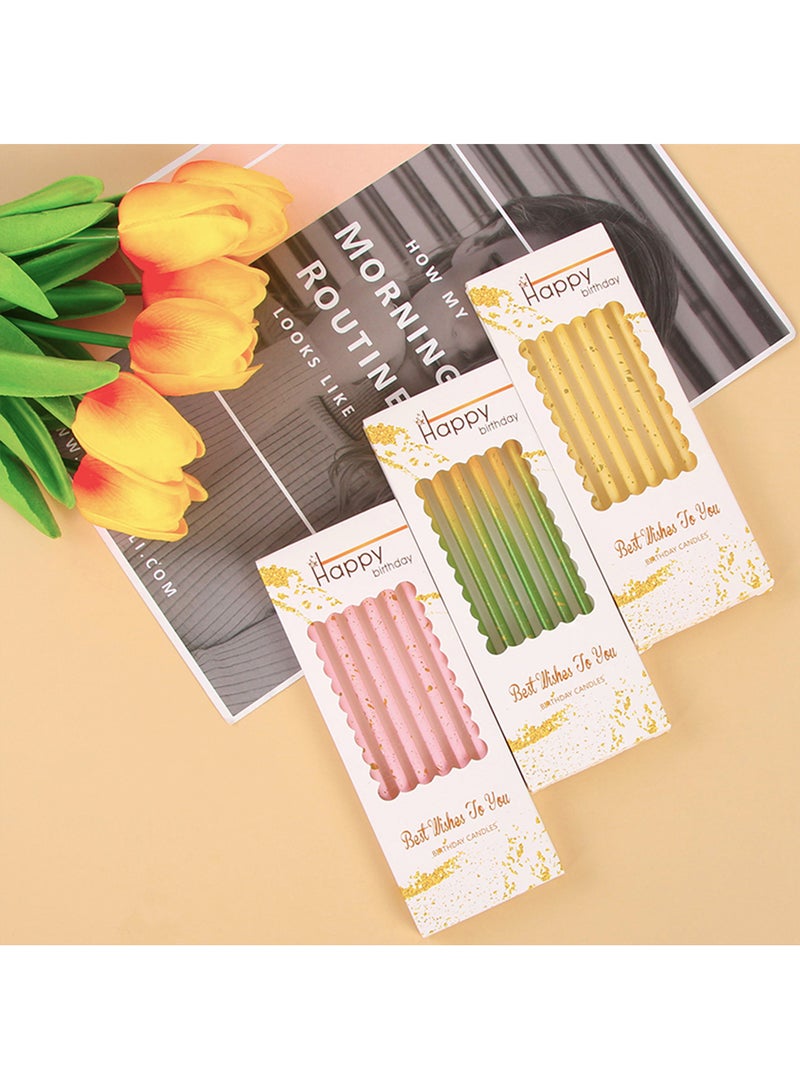 l&wen Birthday Candles, Metallic Long Thin Birthday Cake Candles with Holders, Glitter Party Candles for Birthday, Wedding, Party Decorations (Black/Gold) - Image 5