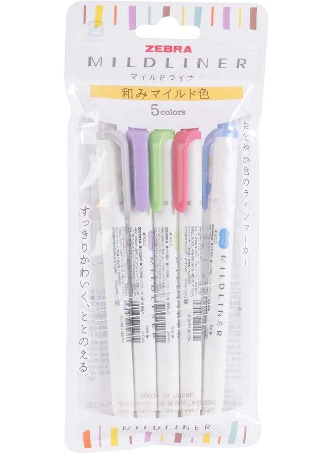 ZEBRA 145694 5 Color Mildliner Highlighter Pen - Image 1