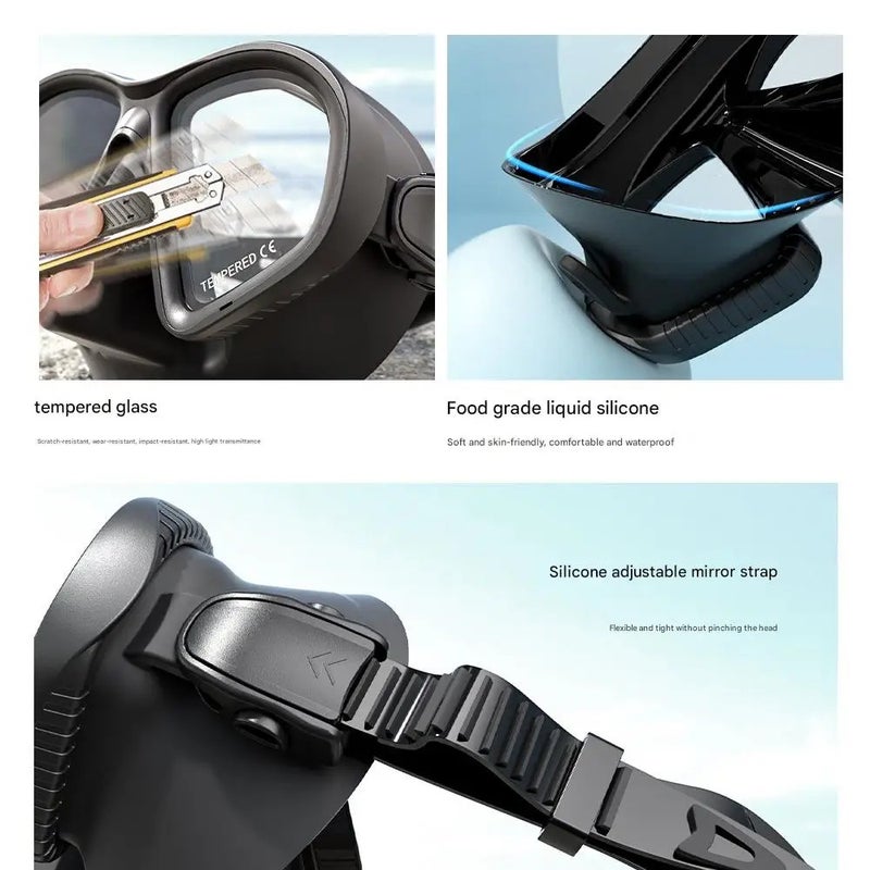 Bluejw Freediving Mask Silicone Snorkeling Mask Snorkeling Equipment Featuring Liquid Silicone for Softness and Comfort - Image 4