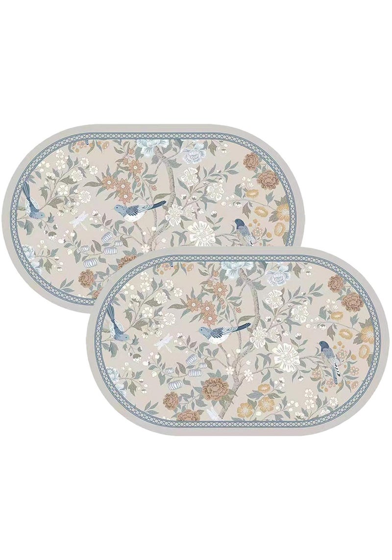 infino حصيرة حمام غير قابلة للانزلاق (عبوة من 2، 60x40 سم) تجف بسرعة، شديدة الامتصاص، متينة، قابلة للغسل في الغسالة للاستخدام في الدش، الحوض، المرحاض وأرضيات الحمام - Image 1