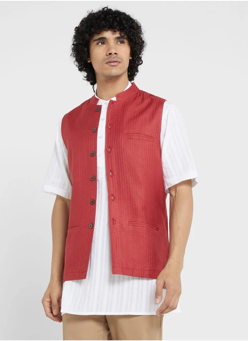 فاب انديا Printed Nehru Jacket