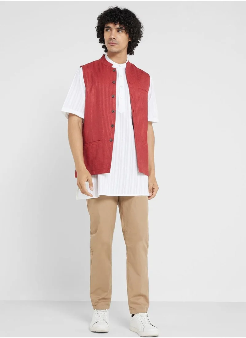 فاب انديا Printed Nehru Jacket