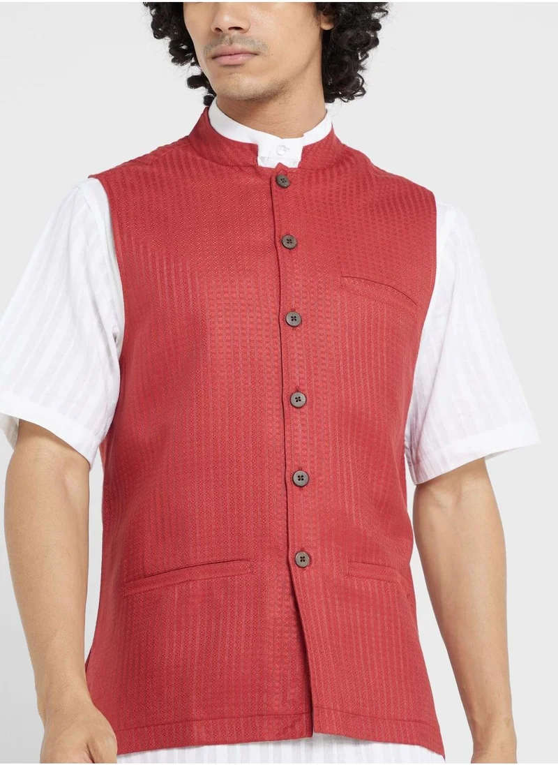 فاب انديا Printed Nehru Jacket