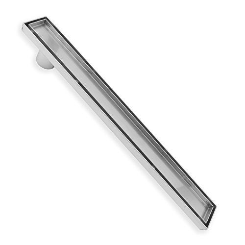 ZOIC Linear Stealth Tile Insert Floor Grate Bathroom Shower Waste Drain 304 Stainless Steel Side Outlet 23.62 Inches (600MM) - Image 1