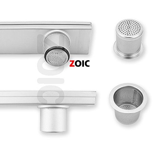 ZOIC Linear Stealth Tile Insert Floor Grate Bathroom Shower Waste Drain 304 Stainless Steel Side Outlet 23.62 Inches (600MM) - Image 5