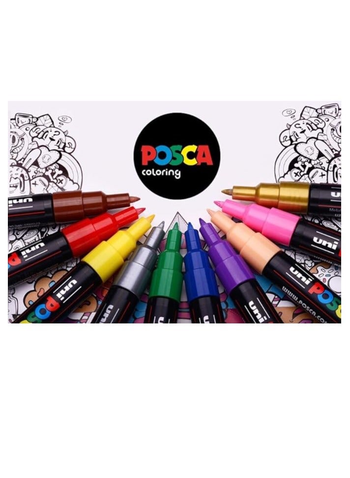 بوسكا قلم تحديد طلاء بوسكا PC-3M فائق النعومة 0.9-1.3 ملم 8 ألوان - Image 2