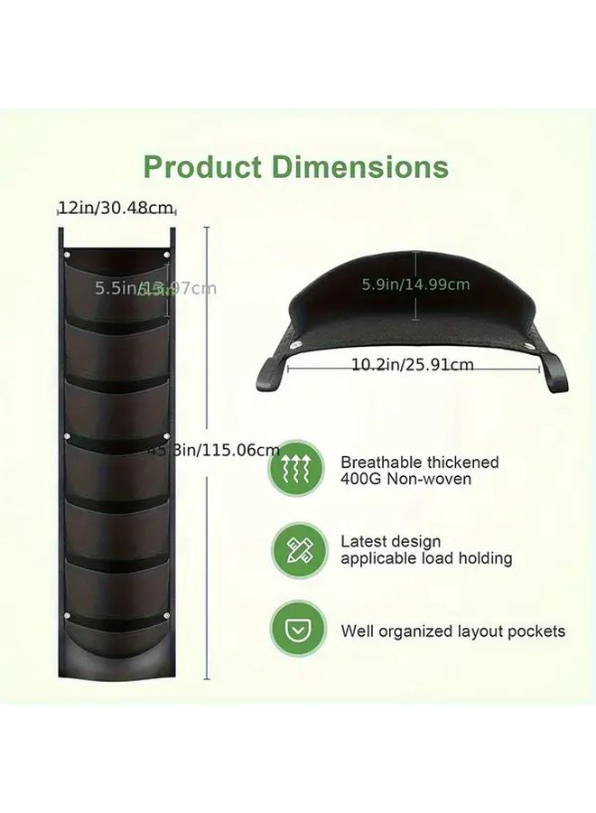 Black 4 Port Vertical Wall Planter Space Saving Hanging Flower Pot Indoor Outdoor Garden - Image 4