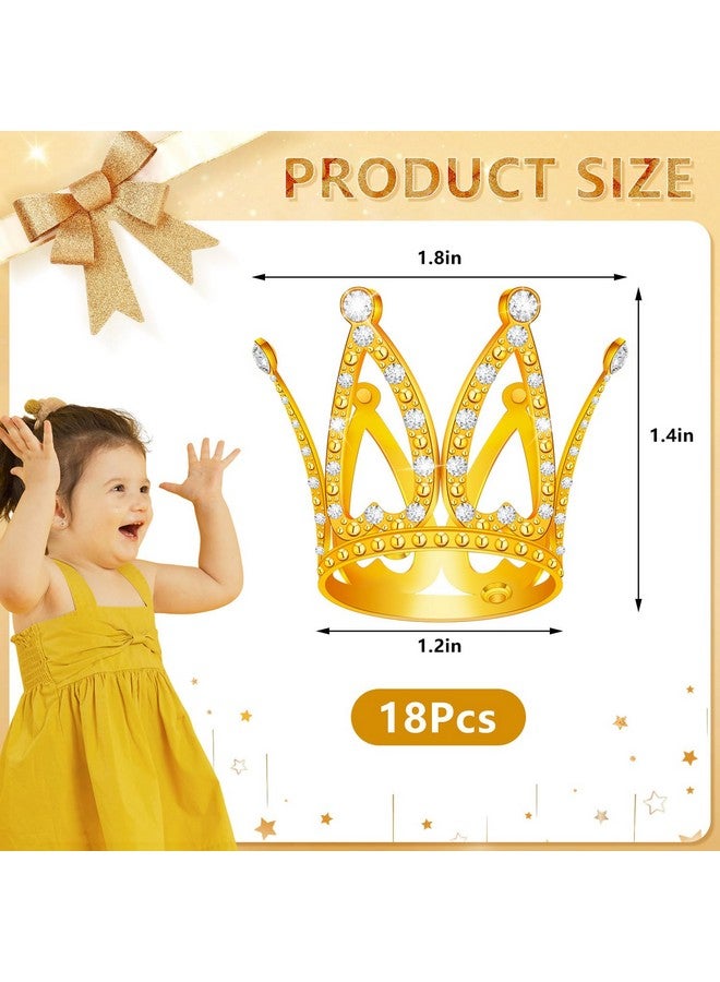 FFNIU 18 Pcs Crown Cake Topper, Mini Tiara Birthday Cake Toppers, Mini Crown for Flower Arrangements Women Lady Girl Wedding Baby Shower Birthday Party - Image 4