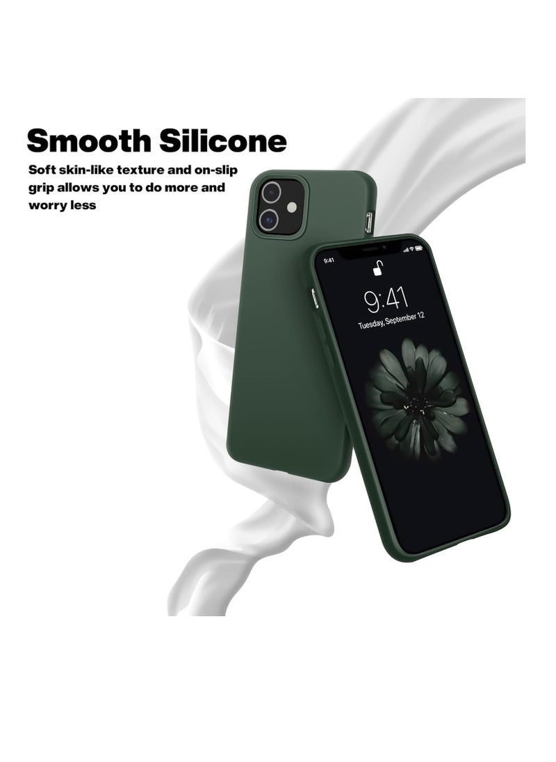 Generic - Liquid Silicone Case for iPhone 11, Slim Liquid Silicone Case with Open Bottom, Soft Gel Rubber Case Cover for iPhone 11(2019) 6.1 inch - Pine Green - Image 1