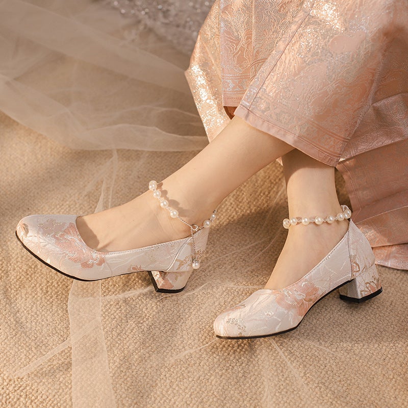 In Spring 2024 National Tide Antique Cheongsam 33-43 Satin New National Style Hanfu Shallow Mouth Single Shoes - Image 4