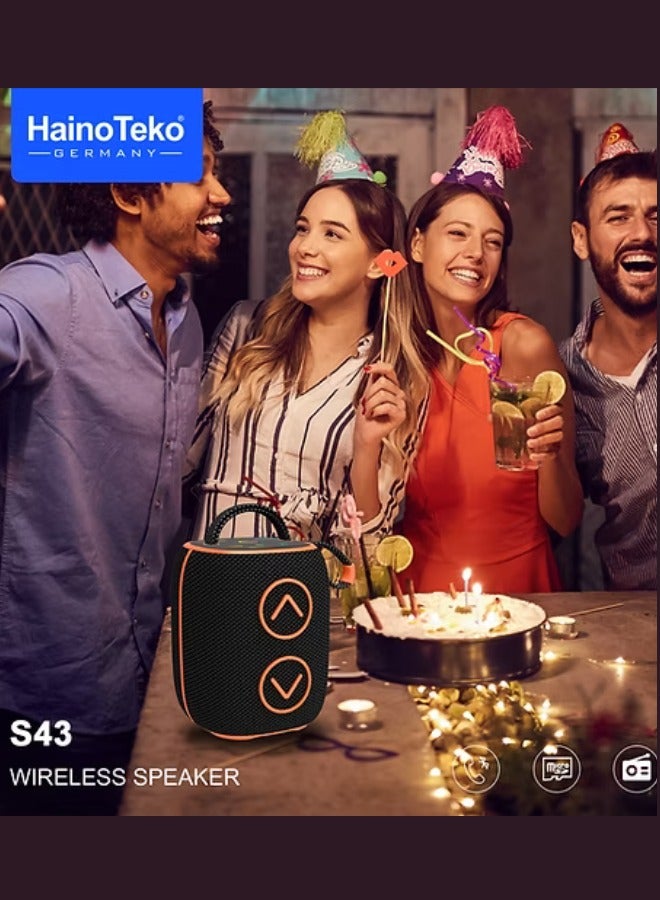 Haino Teko Germany S43 Portable Speaker With Button Control and RGB Colour Black - Image 2
