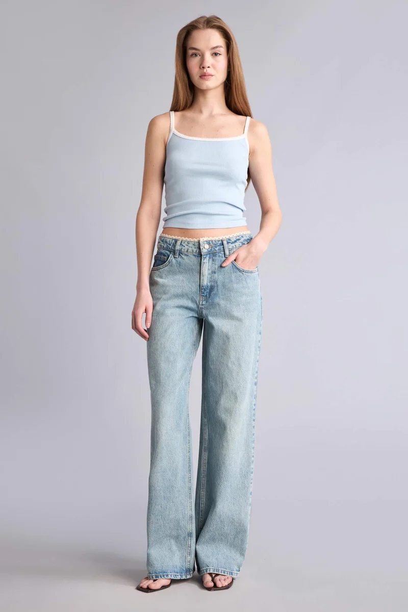 DeFacto Slim Fit Ribana U Collar Tank Top