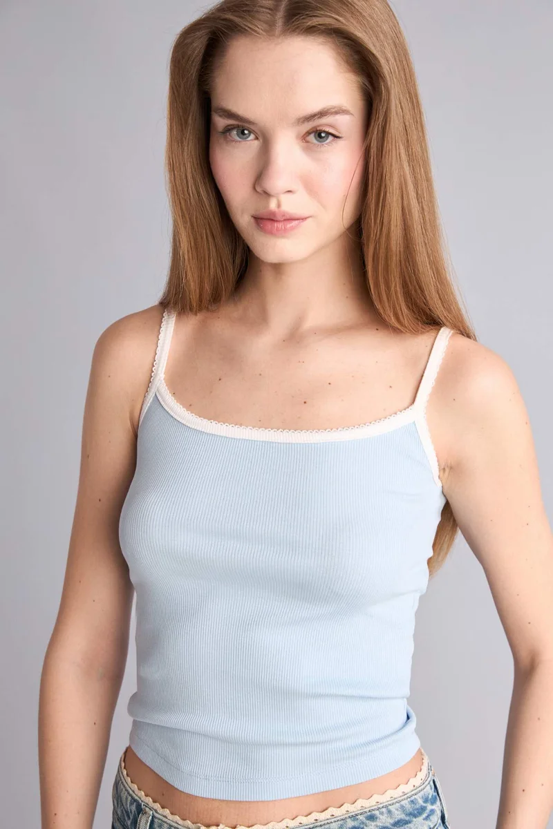 DeFacto Slim Fit Ribana U Collar Tank Top
