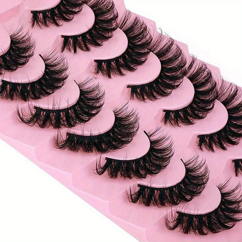 14 Pairs Natural Look Wispy False Eyelashes Faux Mink Fluffy Strip Cat Eye Lashes Pack - Image 3