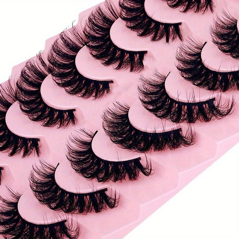 14 Pairs Natural Look Wispy False Eyelashes Faux Mink Fluffy Strip Cat Eye Lashes Pack - Image 2