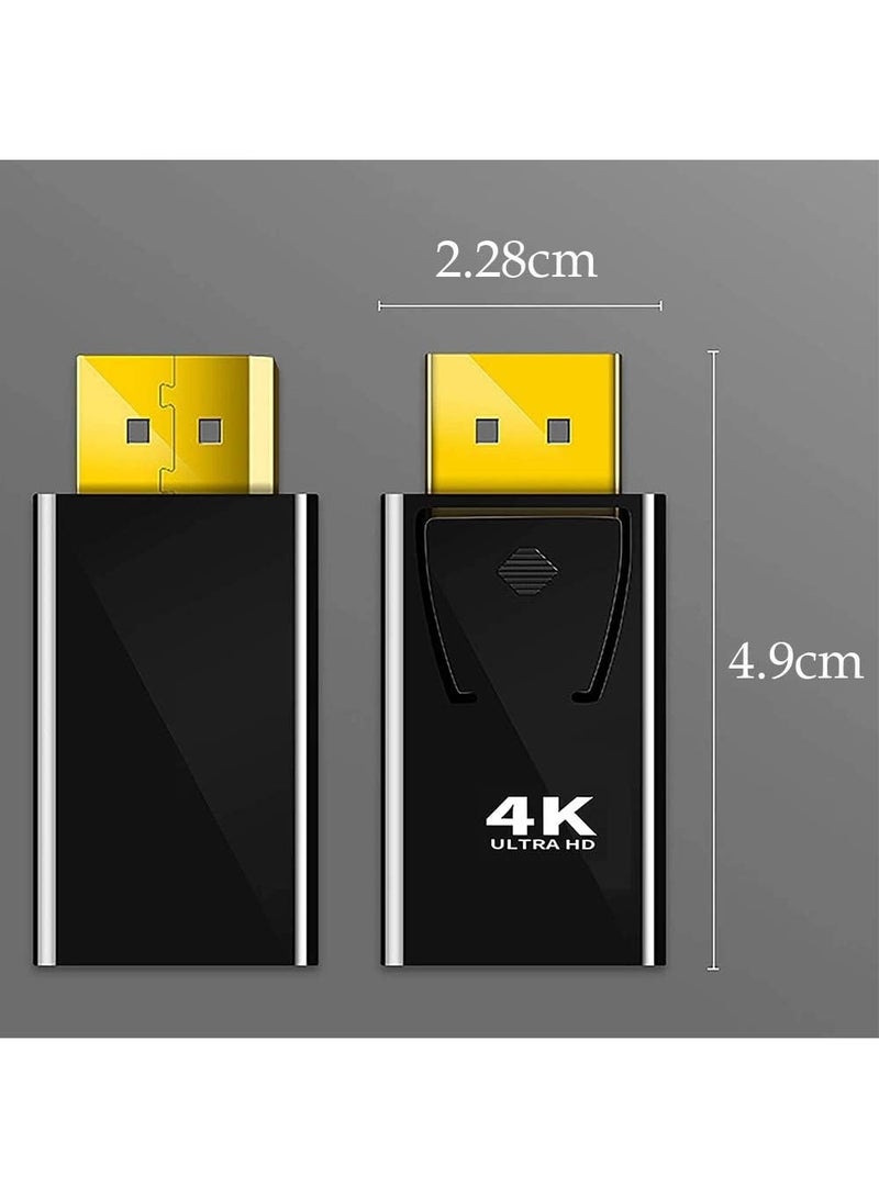 أبلينم محول DP إلى HDMI، محول DisplayPort إلى HDMI بدقة 4K و30 هرتز، مطلي بالذهب، محول DisplayPort ذكر إلى أنثى، أسود - Image 4