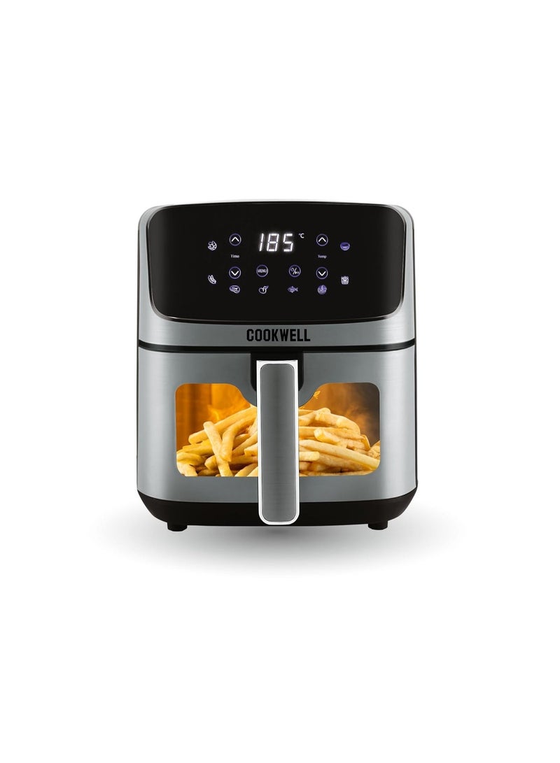 Cookwell Air Fryer - 5L With See Through Window - 1400W (Grey & Black) - Image 1