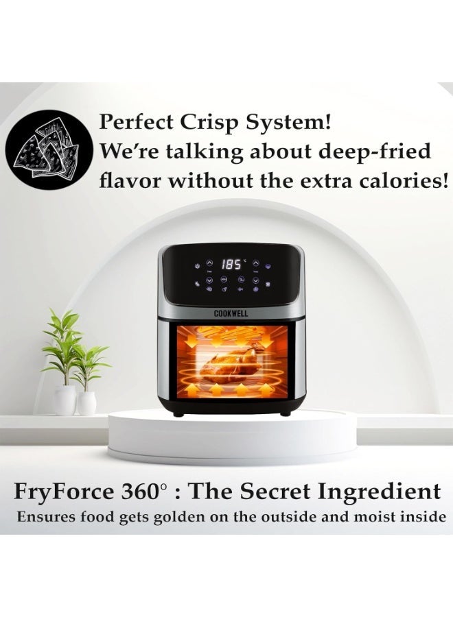 Cookwell Air Fryer - 5L With See Through Window - 1400W (Grey & Black) - Image 3