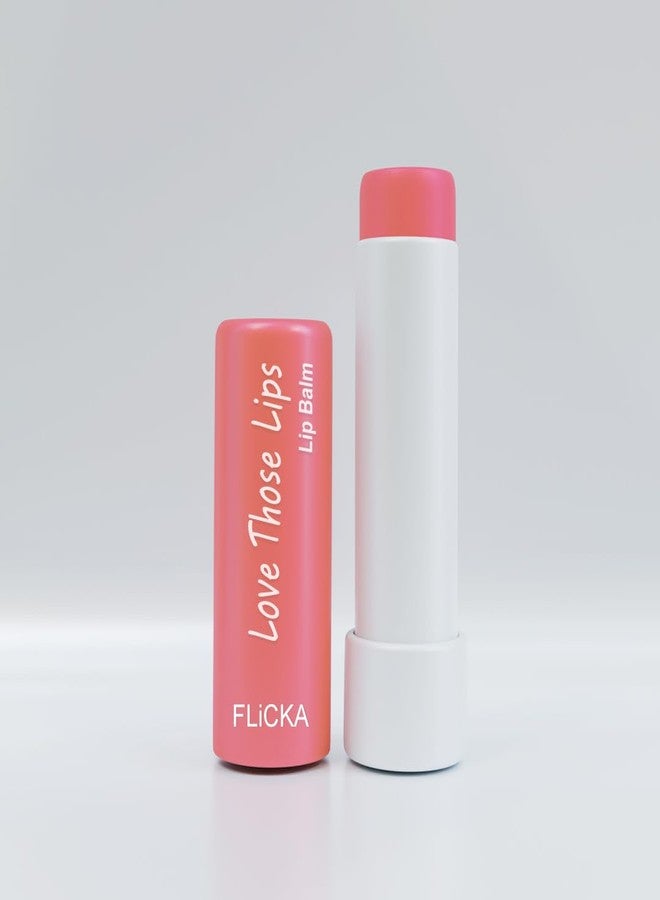 FLiCKA Love Those Lips Lip Balm 01 Peach - Hydrating, Moisturizing & Nourishing Lip Care - Best Lip Balm for Soft, Smooth & Healthy Lips - Natural & Vegan Formula - Image 1