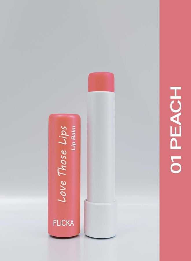 FLiCKA Love Those Lips Lip Balm 01 Peach - Hydrating, Moisturizing & Nourishing Lip Care - Best Lip Balm for Soft, Smooth & Healthy Lips - Natural & Vegan Formula - Image 2