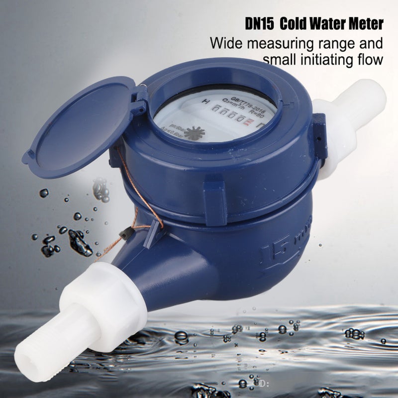 DN15 Garden Home Plastic Cold Water Meter Single Water Flow Wet Table Measuring Tool - Image 1
