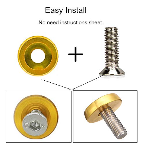 OUHL 20PCS Aluminum Bumper Fender Washer M6 T6 Grade CNC Billet Engine Bay Dress Up Kit (Gold) - Image 3