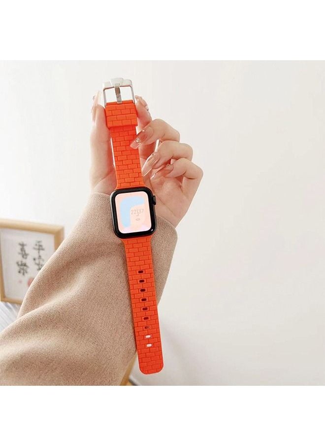 X-level - Sport Bands Compatible with Apple Watch Band 38mm 40mm 41mm Soft Silicone Waterproof Strap Wristbands Compatible with iWatch Apple Watch Series Ultra 8 7 6 5 4 3 2 1 SE Women Men Orange - Image 1