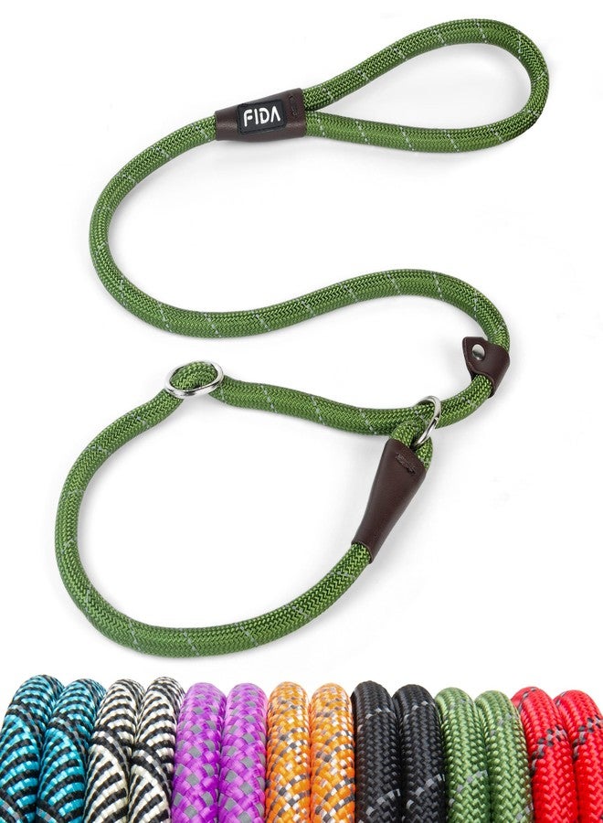 Fida Slip Leads for Dogs, 4 FT x 1/2" Dog Leash Heavy Duty Comfortable Strong Rope Lead for Large, Medium Dogs, No Pull Pet Training Leash with Highly Reflective,Green - Image 1