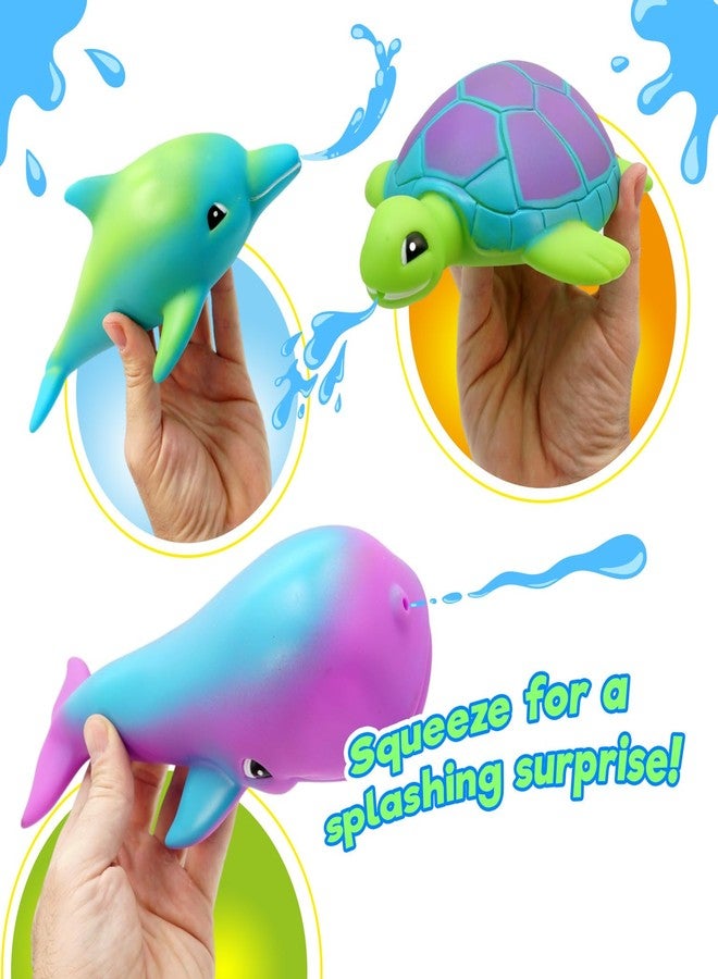 JA-RU Cute Sea Animal Bath Toys - Water Squirter for Kids (3 Water Squirters Assorted) Turtle, Dolphin, & Whale Water Toys, Pool Party Favors, Classroom Prizes. 4012-3s - Image 4