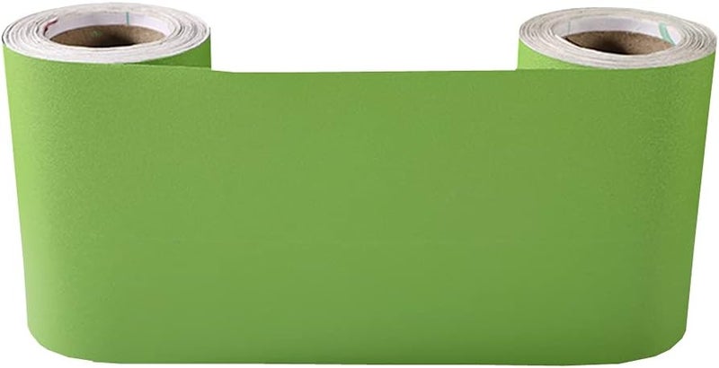 N/B Self Adhesive Solid Color Frosted Wallpaper Border Stick Waterproof Wall Border Easy to Apply Kitchen Bathroom Tiles Sticker 4 x 196inch (Green) - Image 3