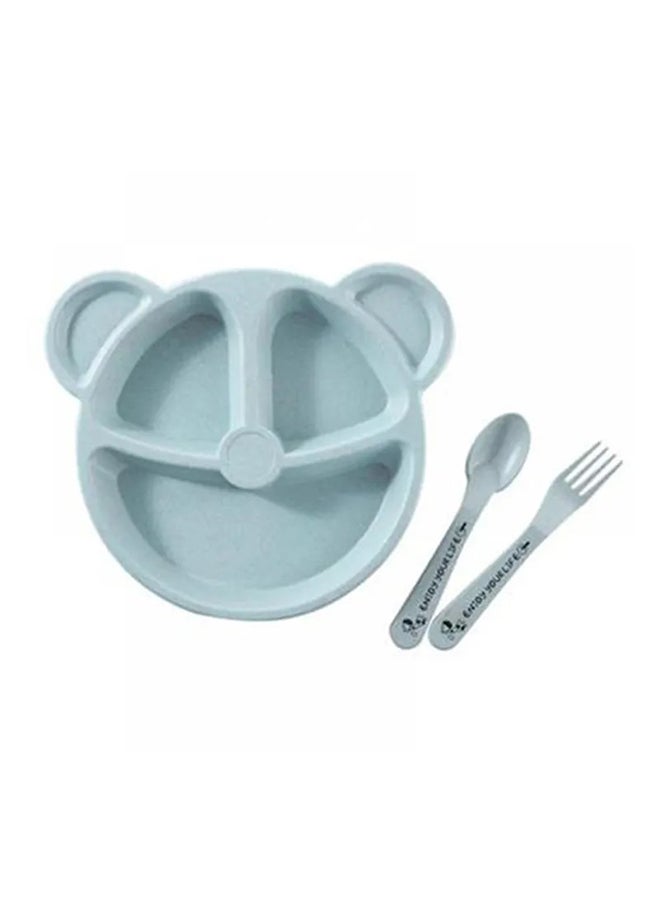 3-Piece Durable Long-lasting Wheat Straw Counterpart Dinnerware Set Comfortable for Baby - Image 2
