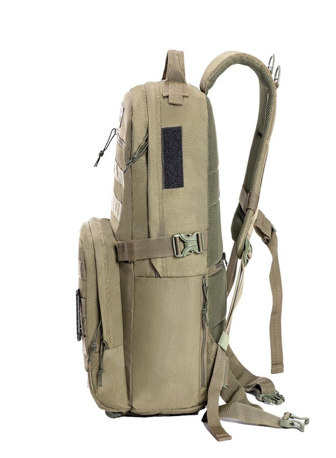 Tripole Captain 25 Litres Tactical Laptop Backpack with MOLLE Webbing and Carabiner - Travel, Outdoor & Daily Use (Olive Green) - Image 2