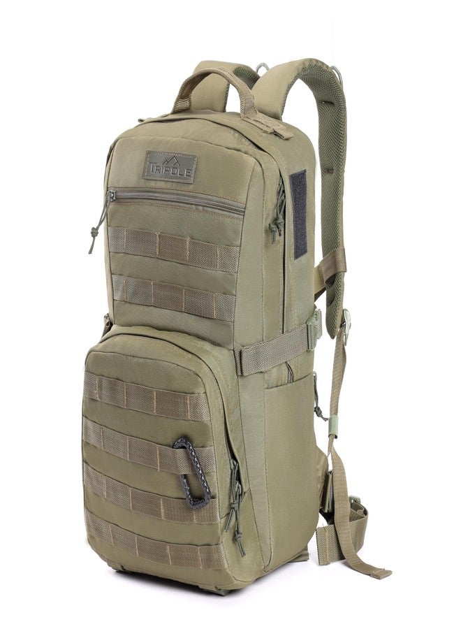 Tripole Captain 25 Litres Tactical Laptop Backpack with MOLLE Webbing and Carabiner - Travel, Outdoor & Daily Use (Olive Green) - Image 1