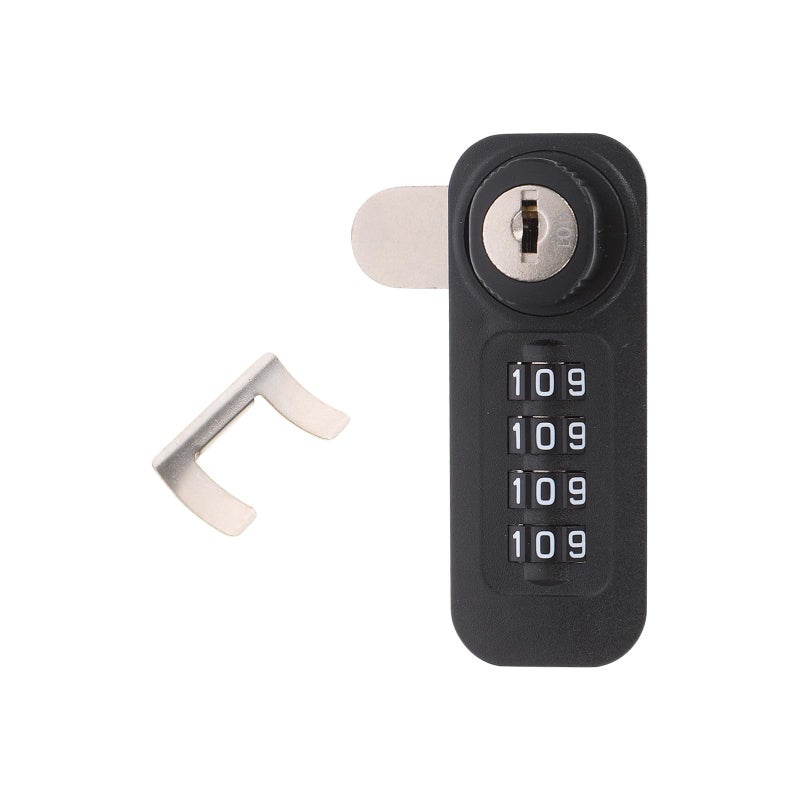 4 Digit Combination Lock for Locker Cabinet Door Vertical Steel Latch Replacement Black - Image 2