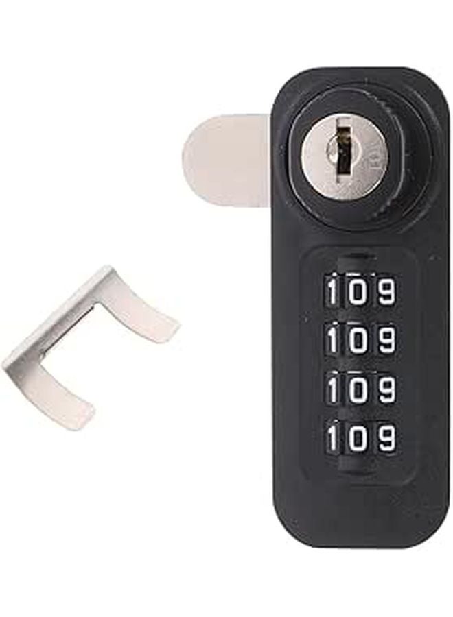 4 Digit Combination Lock for Locker Cabinet Door Vertical Steel Latch Replacement Black - Image 1